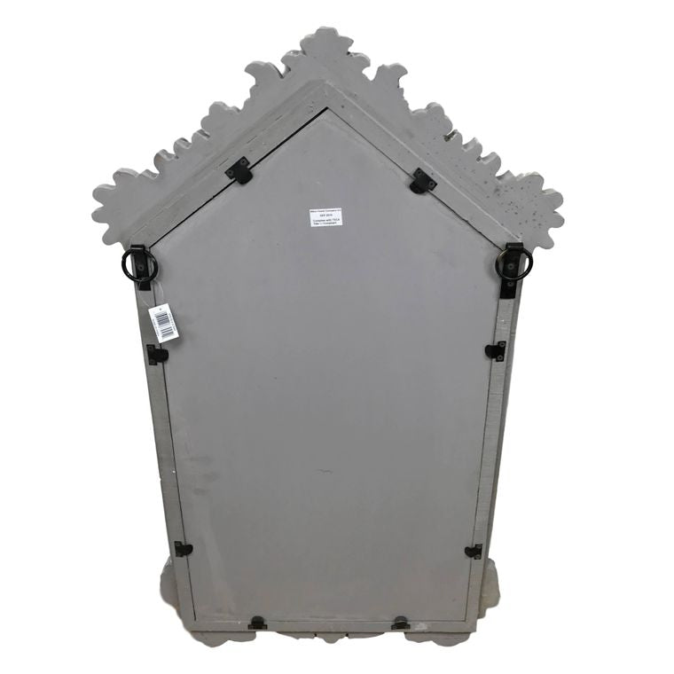 Hand Carved Wood Greystone Wall Mirror