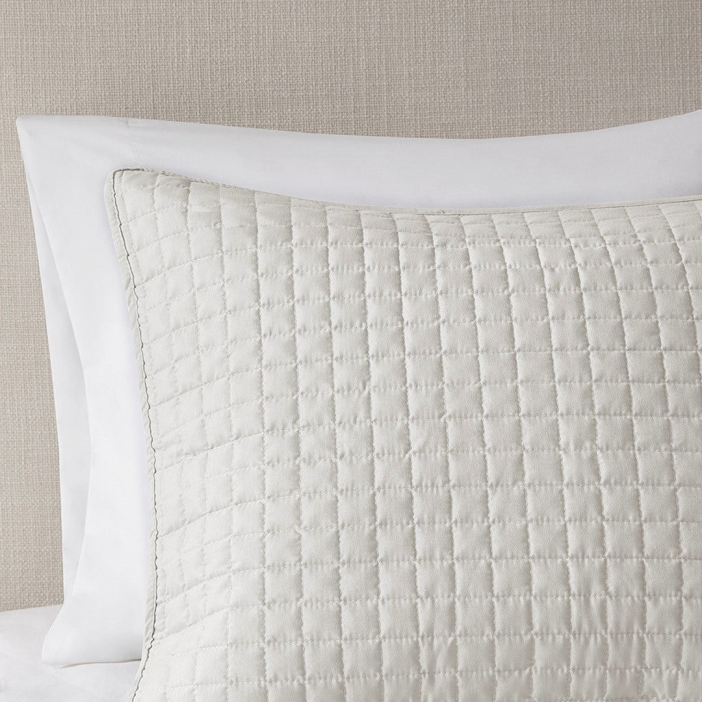 Otto 3 Piece Reversible Quilt Set - Grey