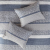 Rhapsody 6 Piece Reversible Jacquard Quilt Set with Throw Pillows in Navy