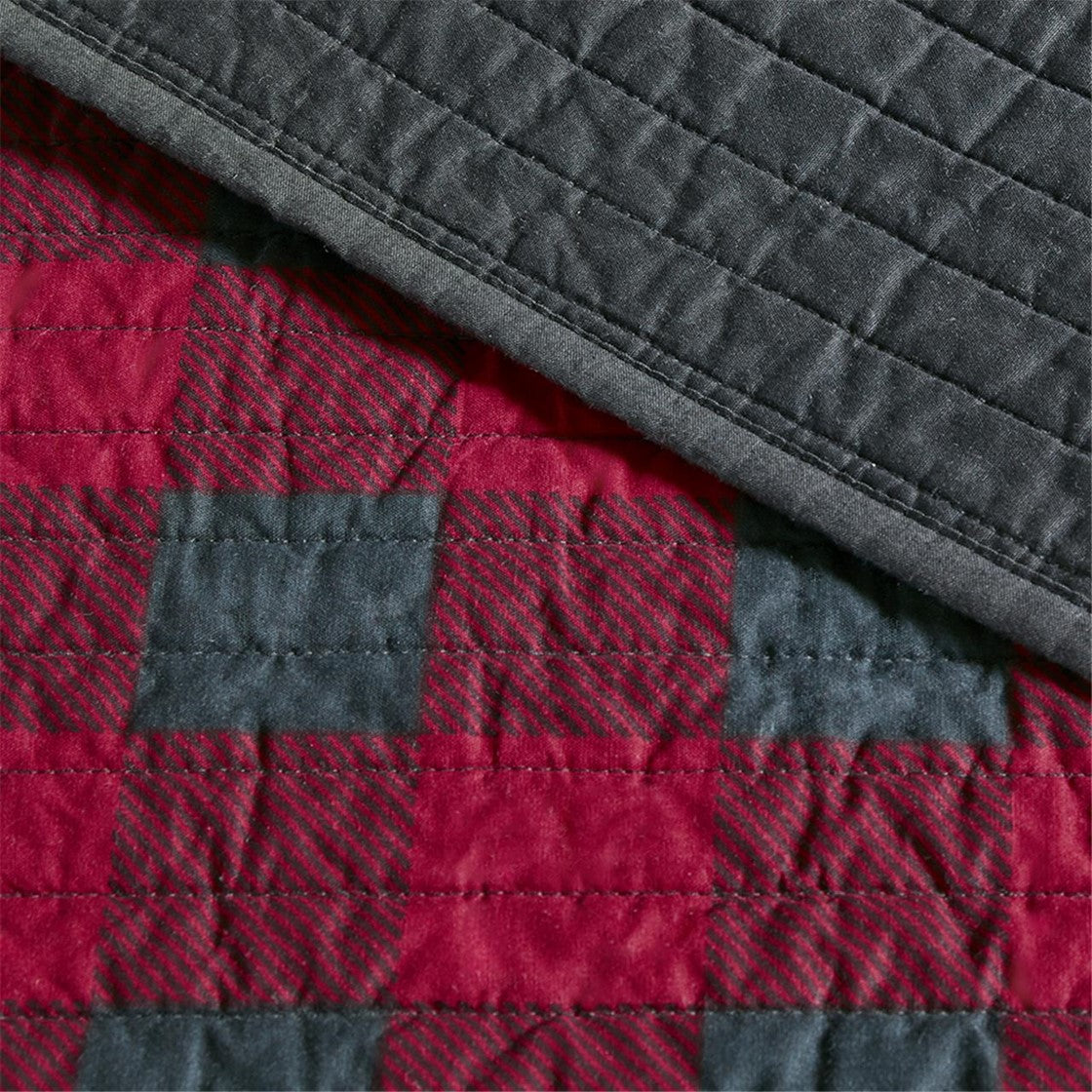 Check Oversized Quilt Mini Set - Red