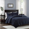 Harper Velvet 3 Piece Coverlet Set - Navy