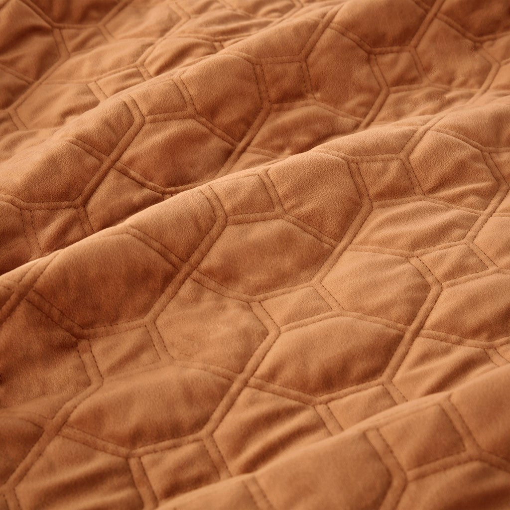 Harper Velvet 3 Piece Coverlet Set - Rust