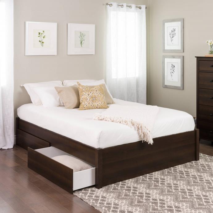 Queen Select 4-Post Platform Bed with 2 Drawers