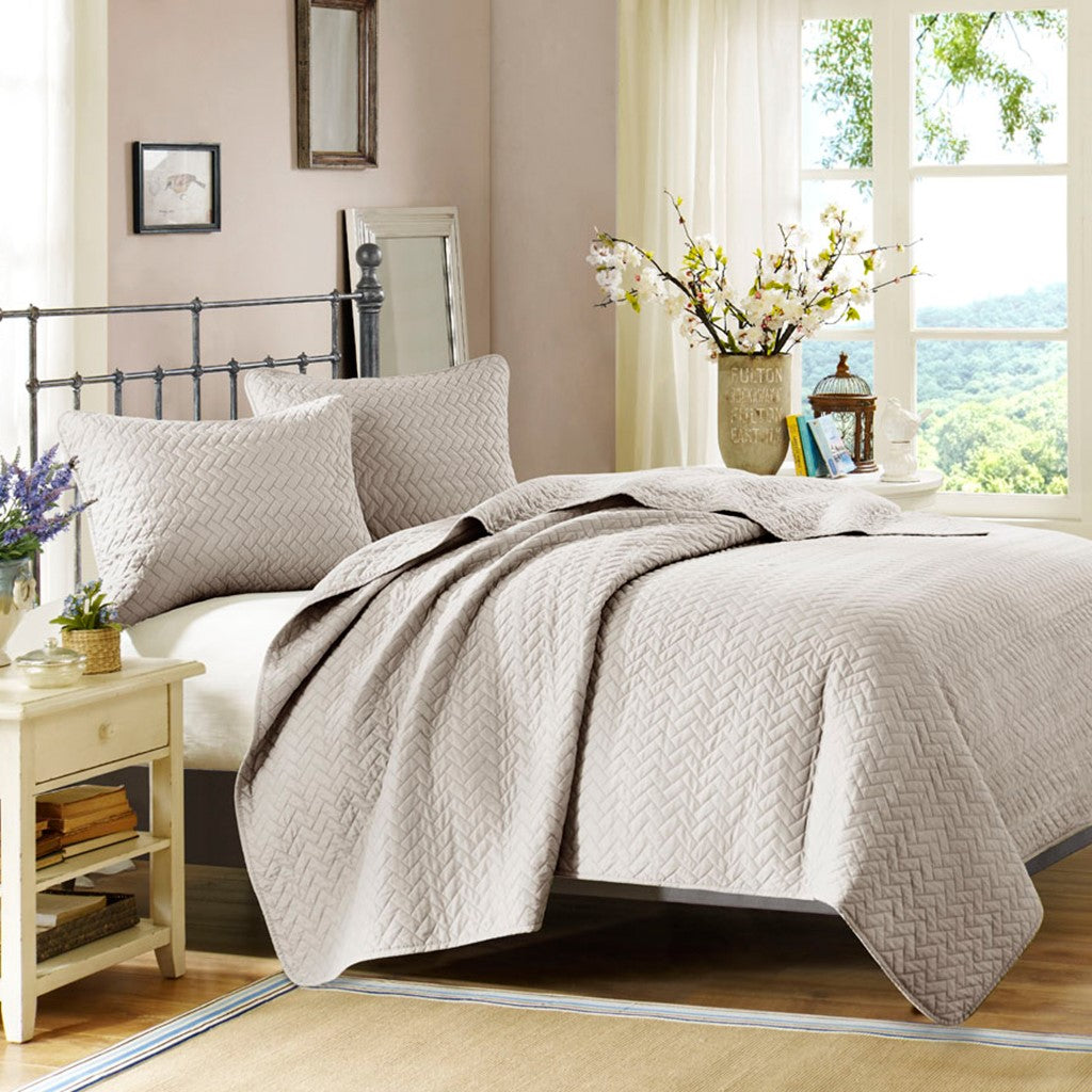 Velvet Touch Coverlet Set - Linen