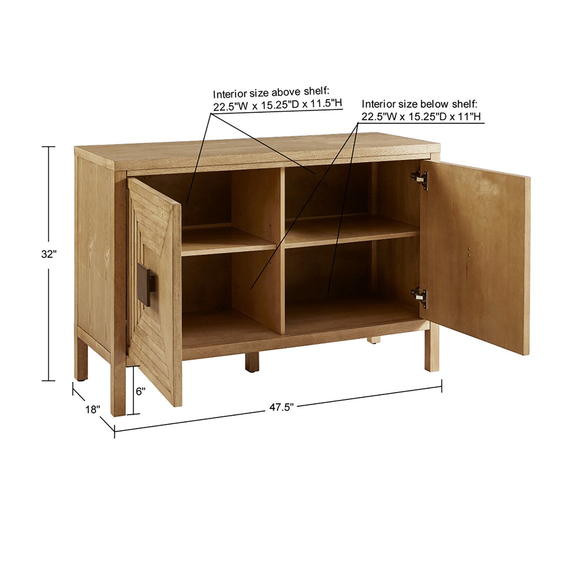 Paige 2-Door Accent Cabinet with Adjustable Shelves by Madison Park