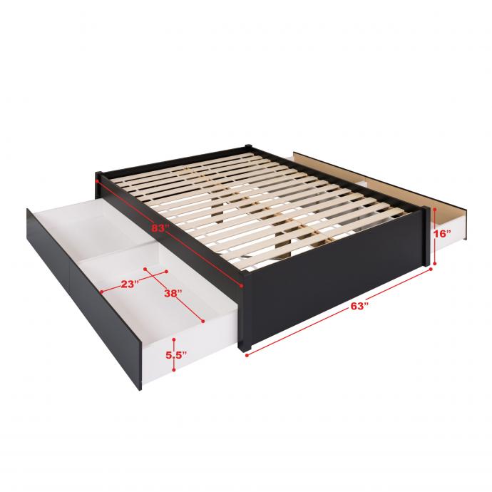 Queen Select 4-Post Platform Bed with 4 Drawers