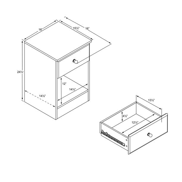 Astrid Tall 1-Drawer Nightstand