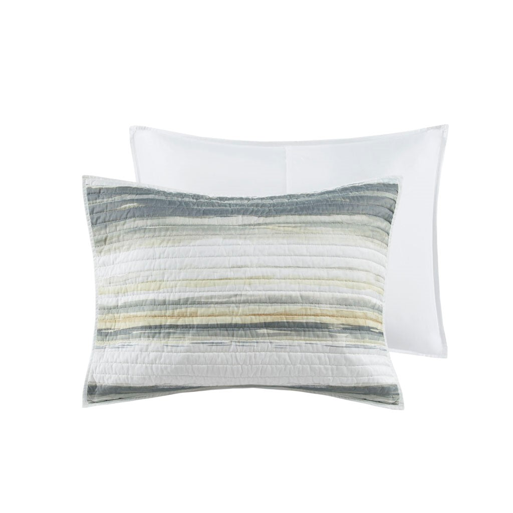 Marina 6 Piece Quilted Microfiber Coverlet Set with Throw Pillows - Yellow