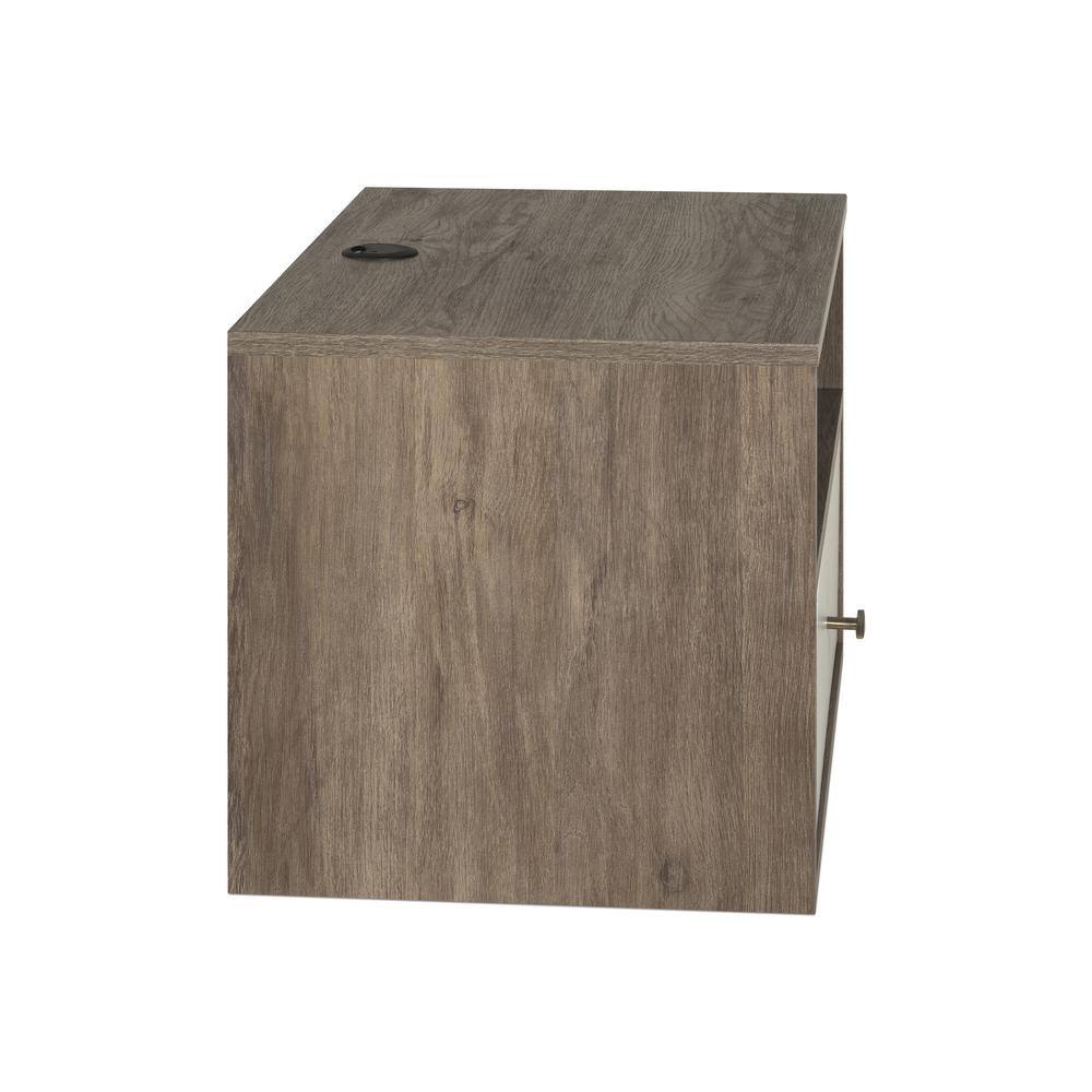 Hanging 2-Piece White 1-Drawer Nightstand Bedroom Set