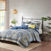 Tangiers 6 Piece Reversible Coverlet Set - Blue