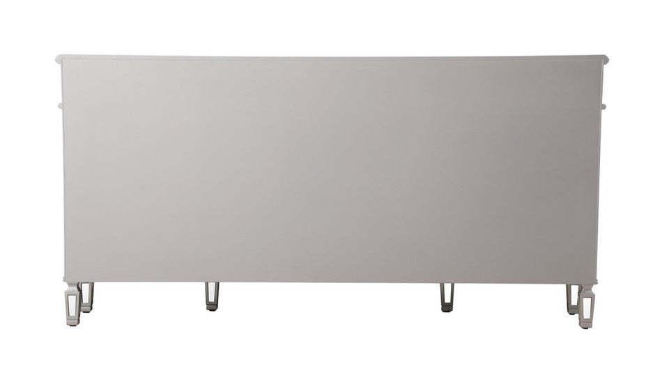 Elegant Furniture & Lighting Contempo Mirrored Credenza in Silver