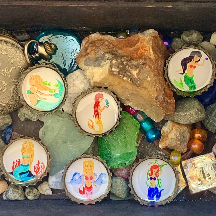Mermaids Summer Magnets - Set of 6