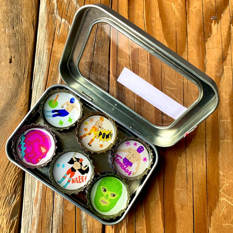 Luchador Magnets - Set of 6