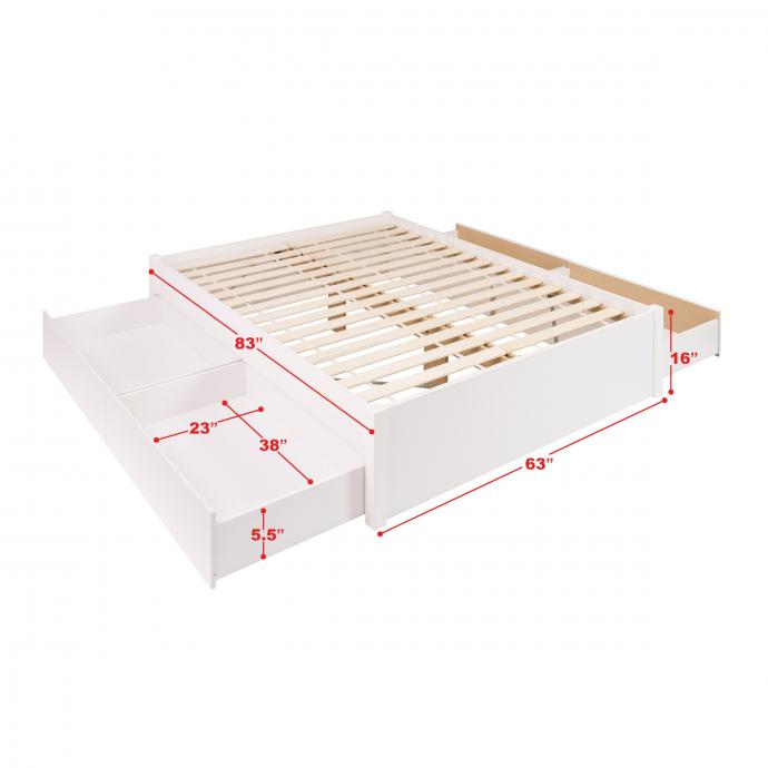 Queen Select 4-Post Platform Bed with 4 Drawers