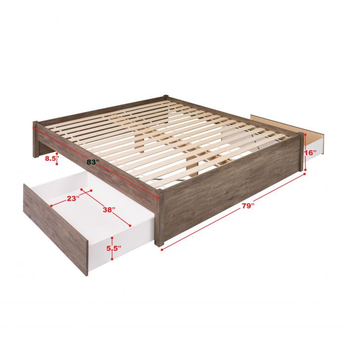 King Select 4-Post Platform Bed with 2 Drawers