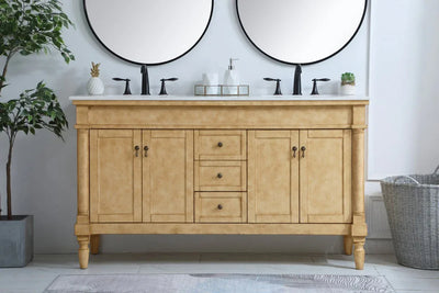 60 inch Lexington Double Bathroom Vanity in Antique Beige