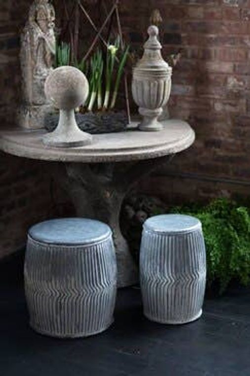 Galvanized Dolly Seats/Planters - Set of 2