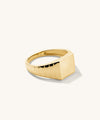 Square Signet Gold Ring - Size 8 - Mens