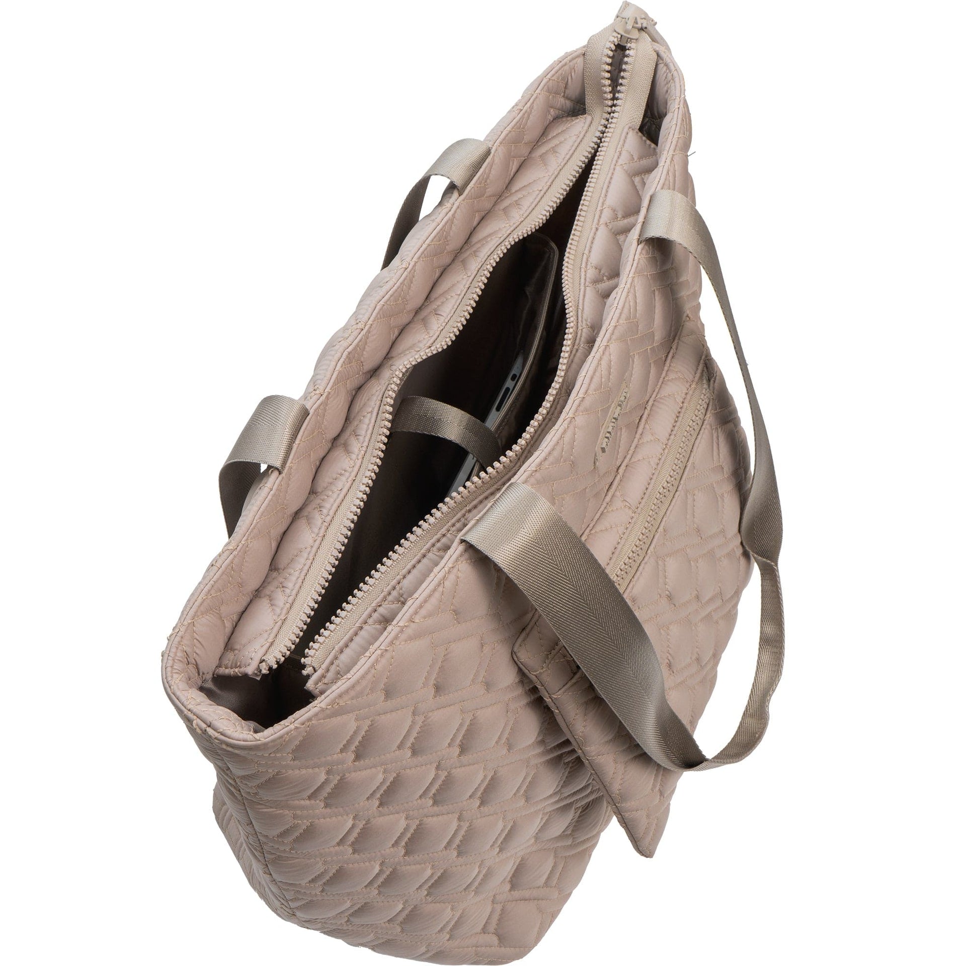Ellen Tracy 20 Inch Basket Weave Quilted Nylon Large Travel Workbook Tote Bag