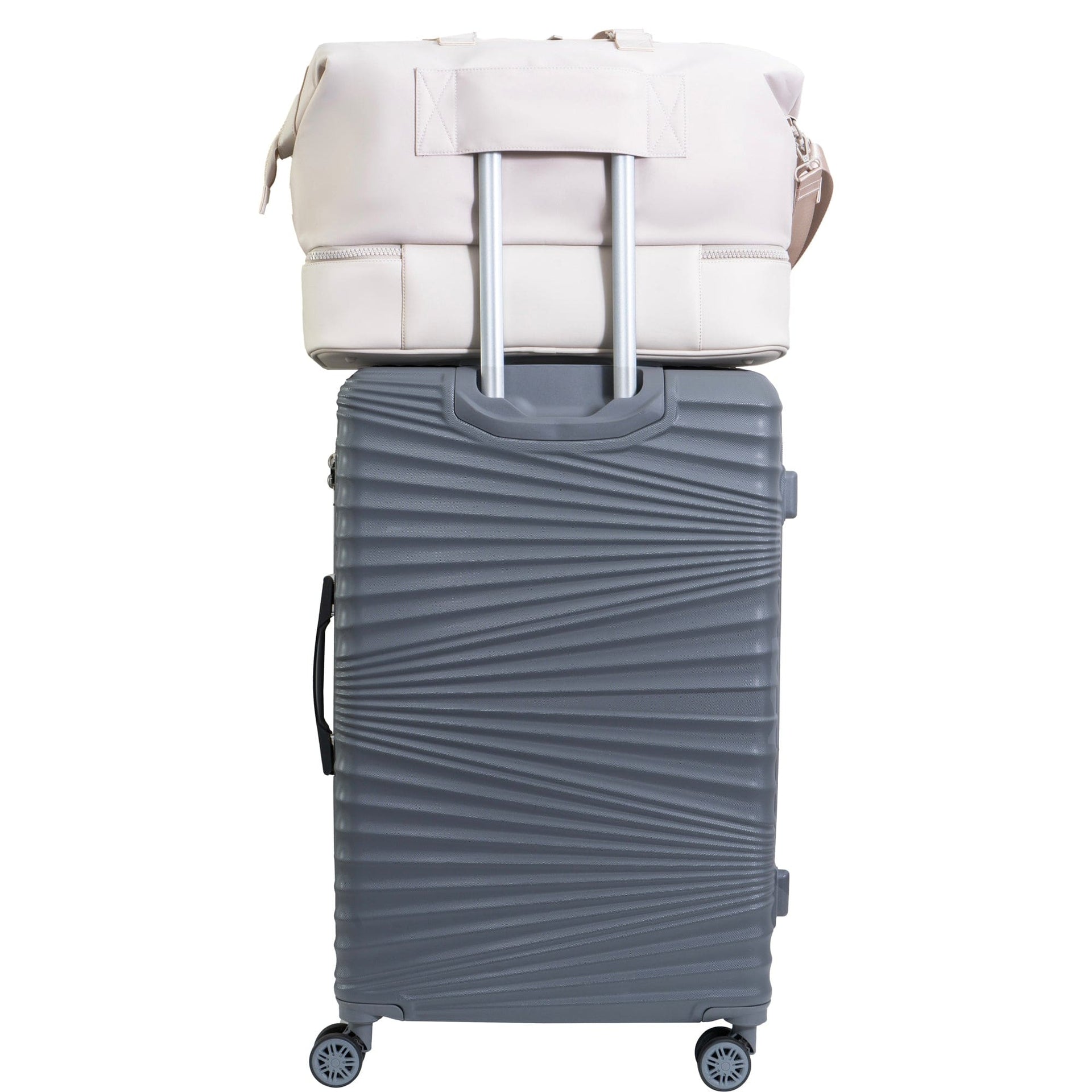 Max Studio Sport Nylon & Faux Leather Drop Bottom Duffel Bag