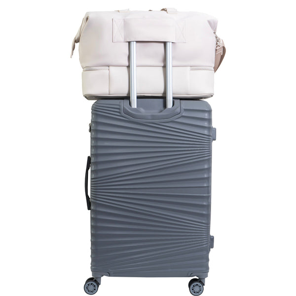 Max Studio Sport Nylon & Faux Leather Drop Bottom Duffel Bag