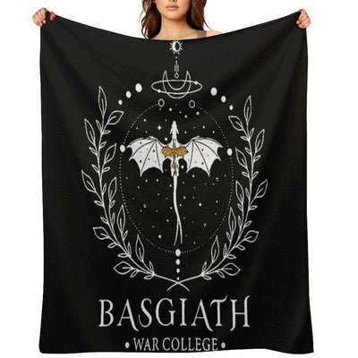 Fourth Wing Basgiath Two Sided Romantasy Dragons Yarros T-Shirt Throw Blanket