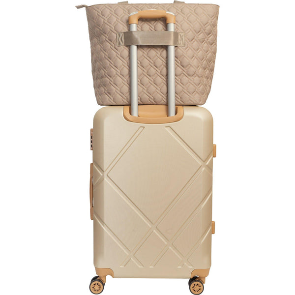 Ellen Tracy 20 Inch Basket Weave Quilted Nylon Large Travel Workbook Tote Bag