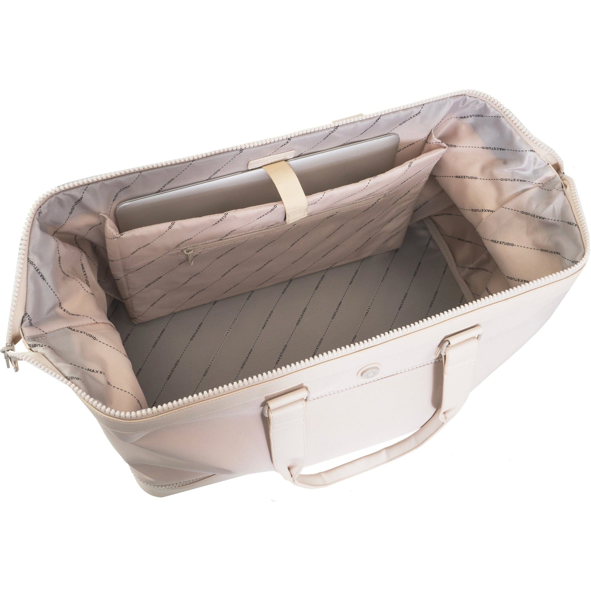 Max Studio Sport Nylon & Faux Leather Drop Bottom Duffel Bag