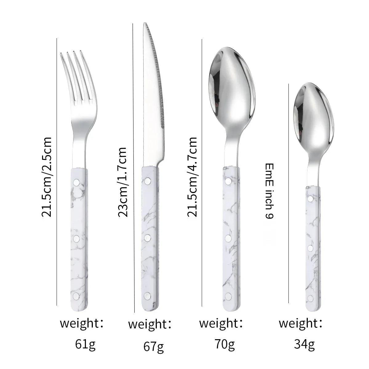 French Rivet ABS Handle Hotel Western Tableware Steak Knife Butter Knife Set