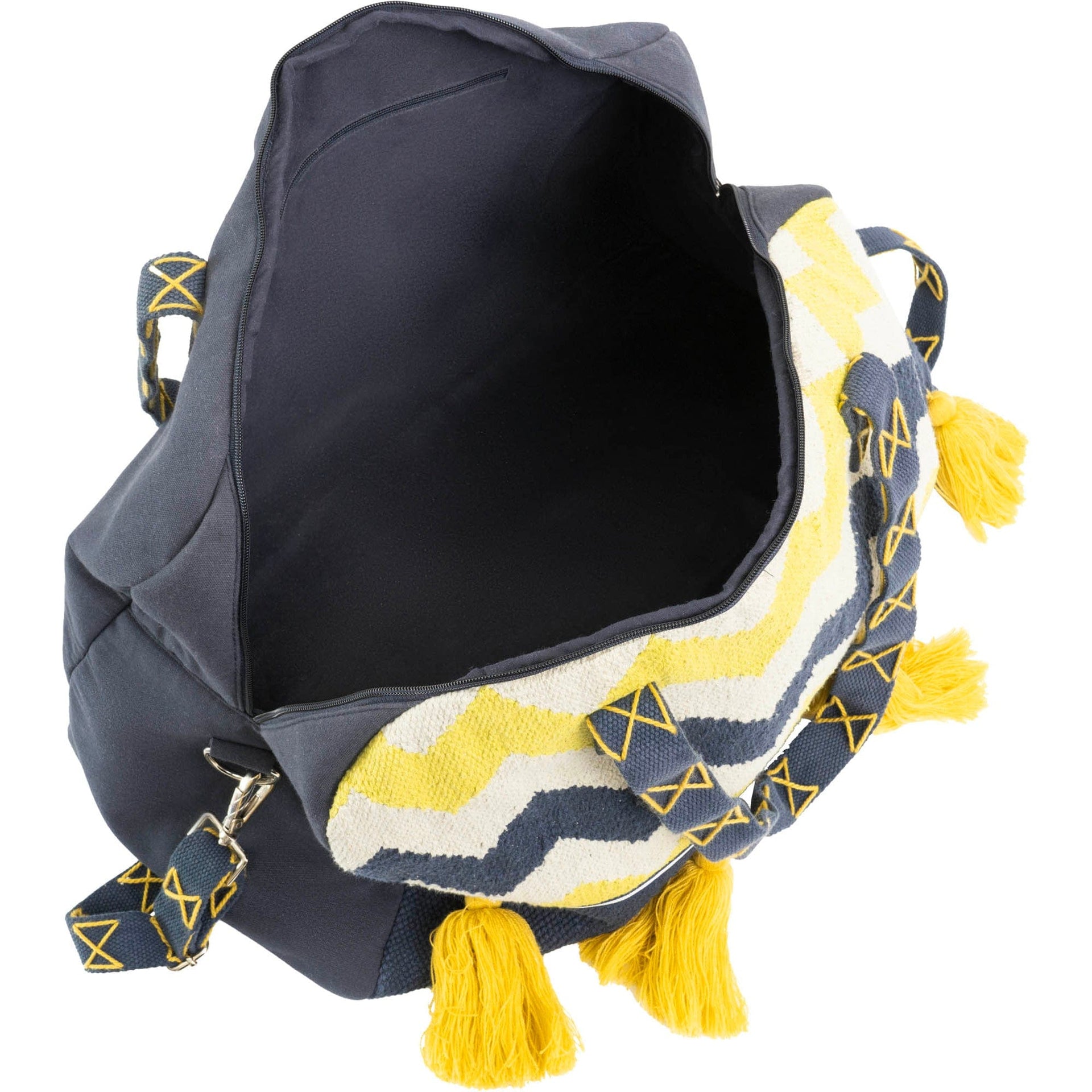 Magid Boho Cotton Jacquard Chevron Tassel Novelty Duffel