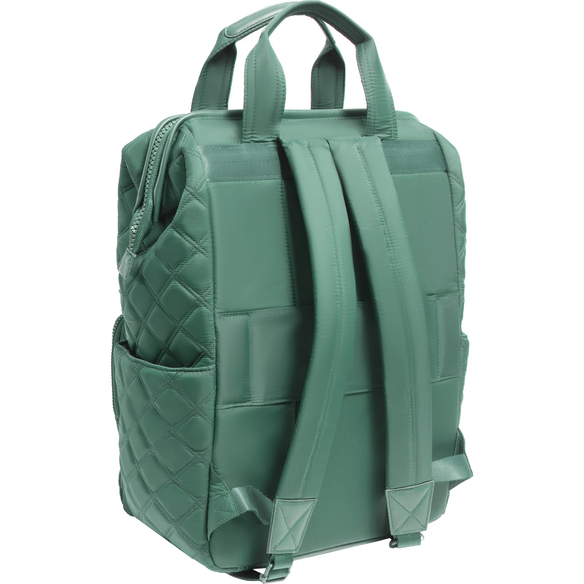 Joan & David Diamond Quilted Puffer Nylon Square Laptop Backpack