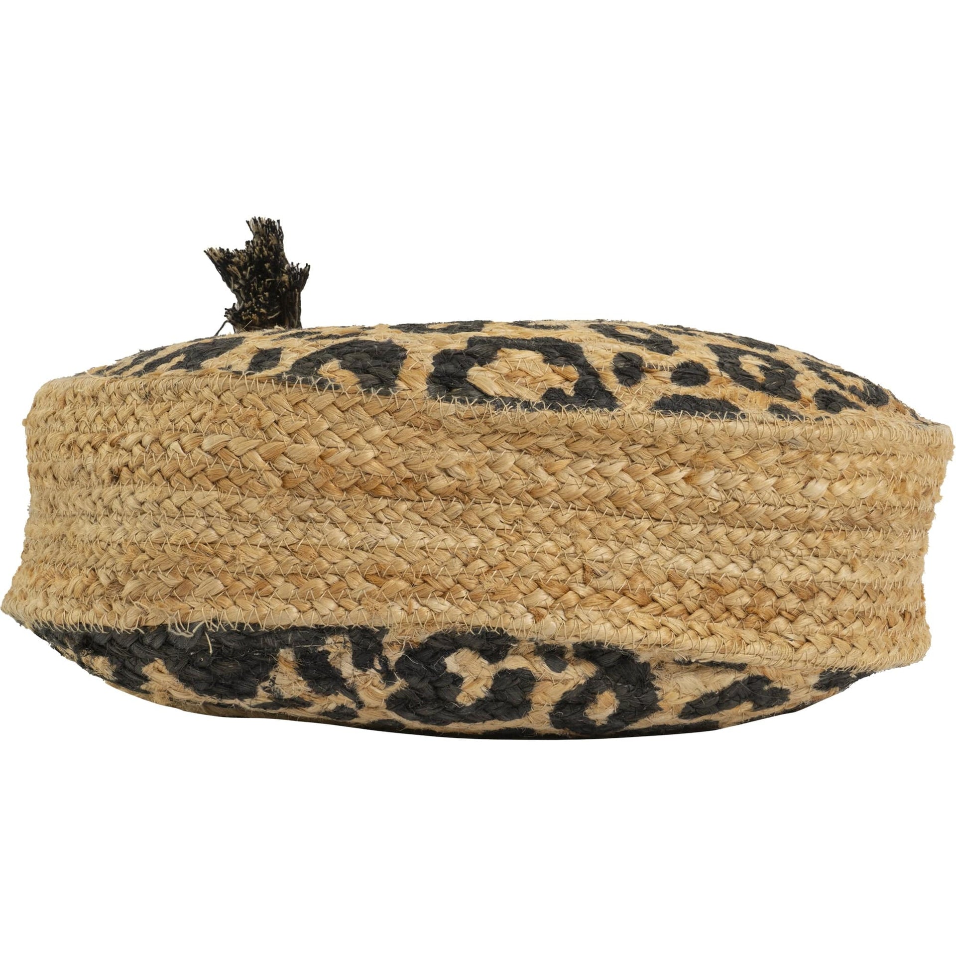 Magid Leopard Print Straw Jute Circle Tote