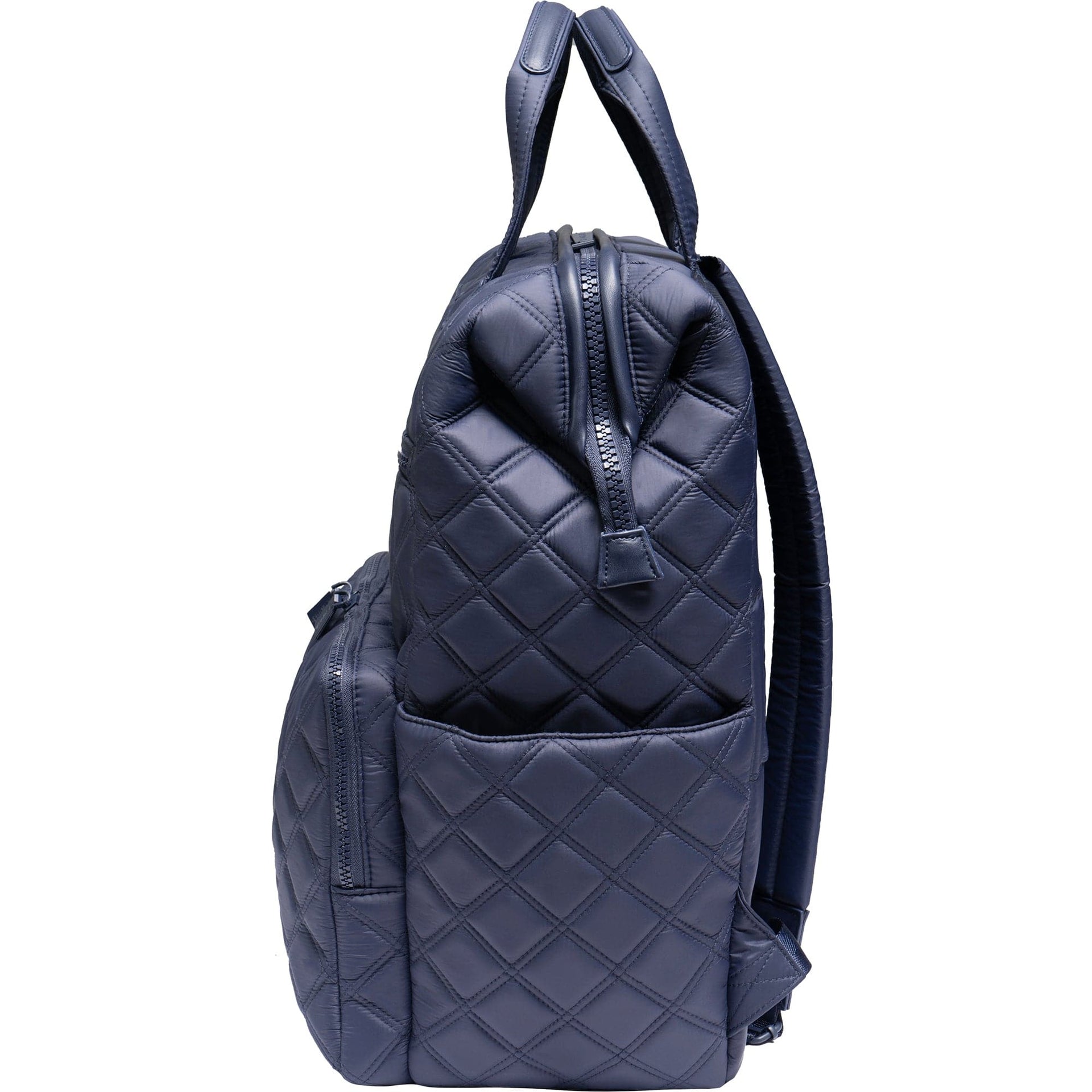 Joan & David Diamond Quilted Puffer Nylon Square Laptop Backpack
