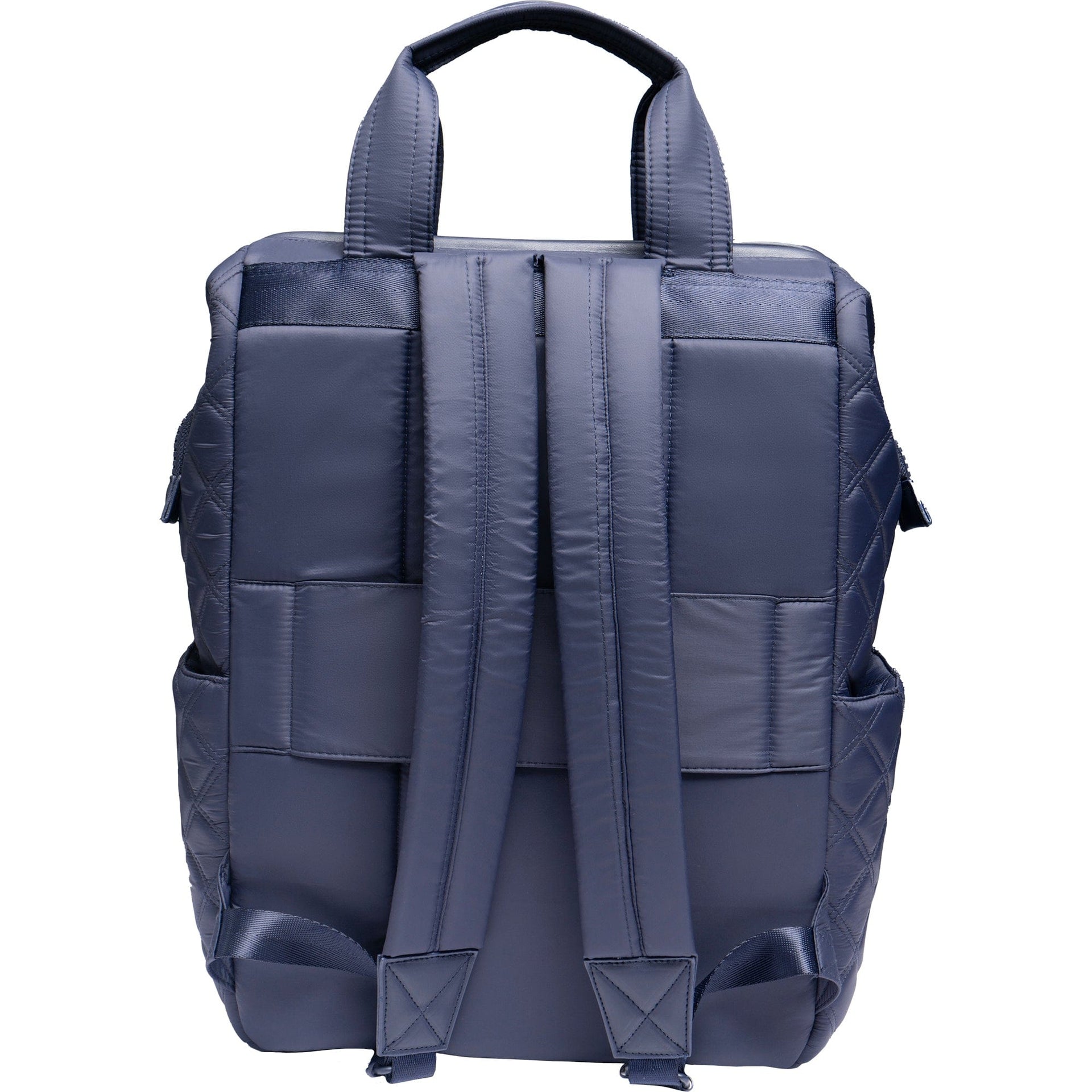 Joan & David Diamond Quilted Puffer Nylon Square Laptop Backpack