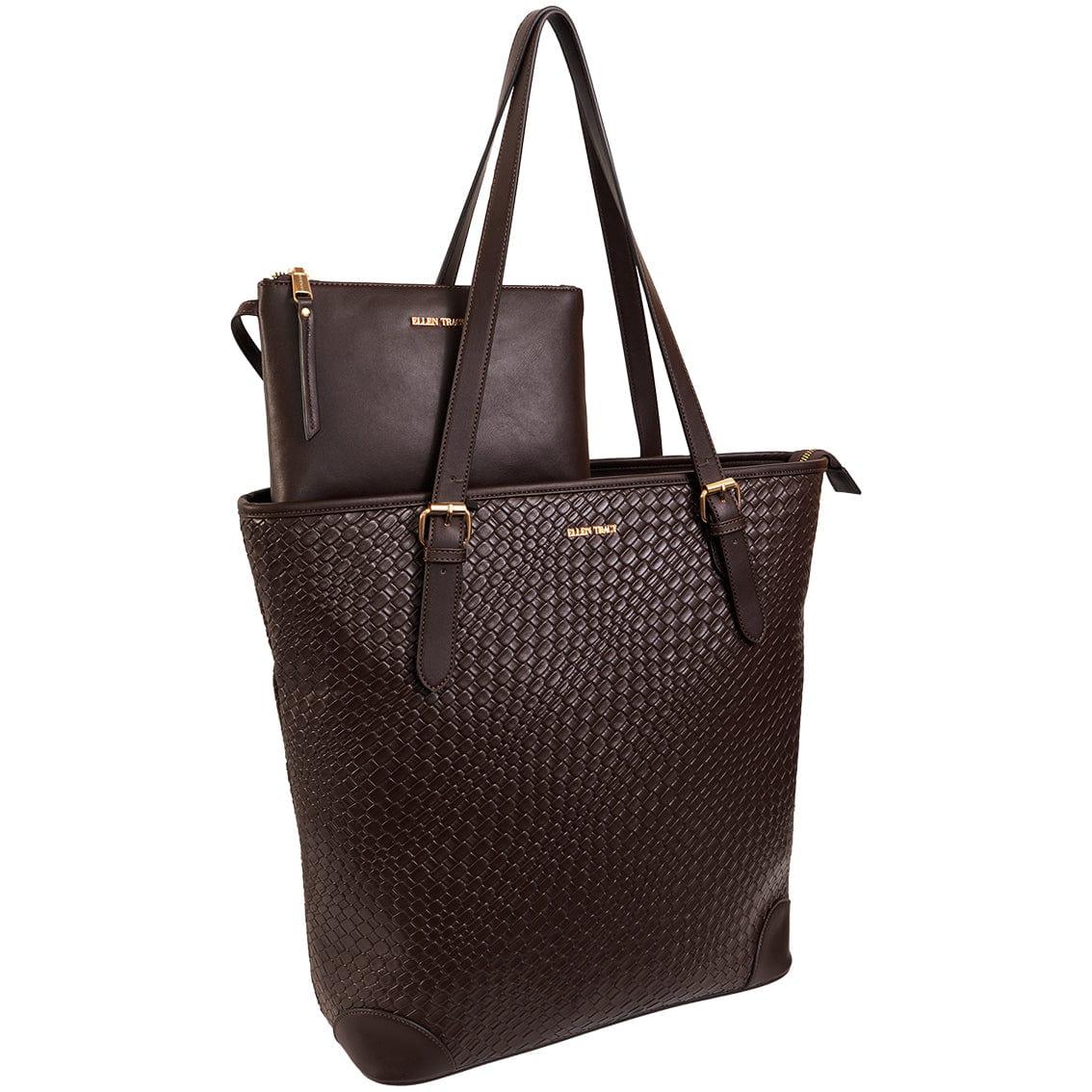 Ellen Tracy 18 Inch Croco Large Travel Workbook Tote Bag