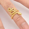 925 Sterling Silver Snake Shape Ring - Gold / 7