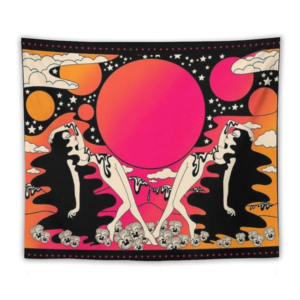Groovy Ladies at Sunset Tapestry
