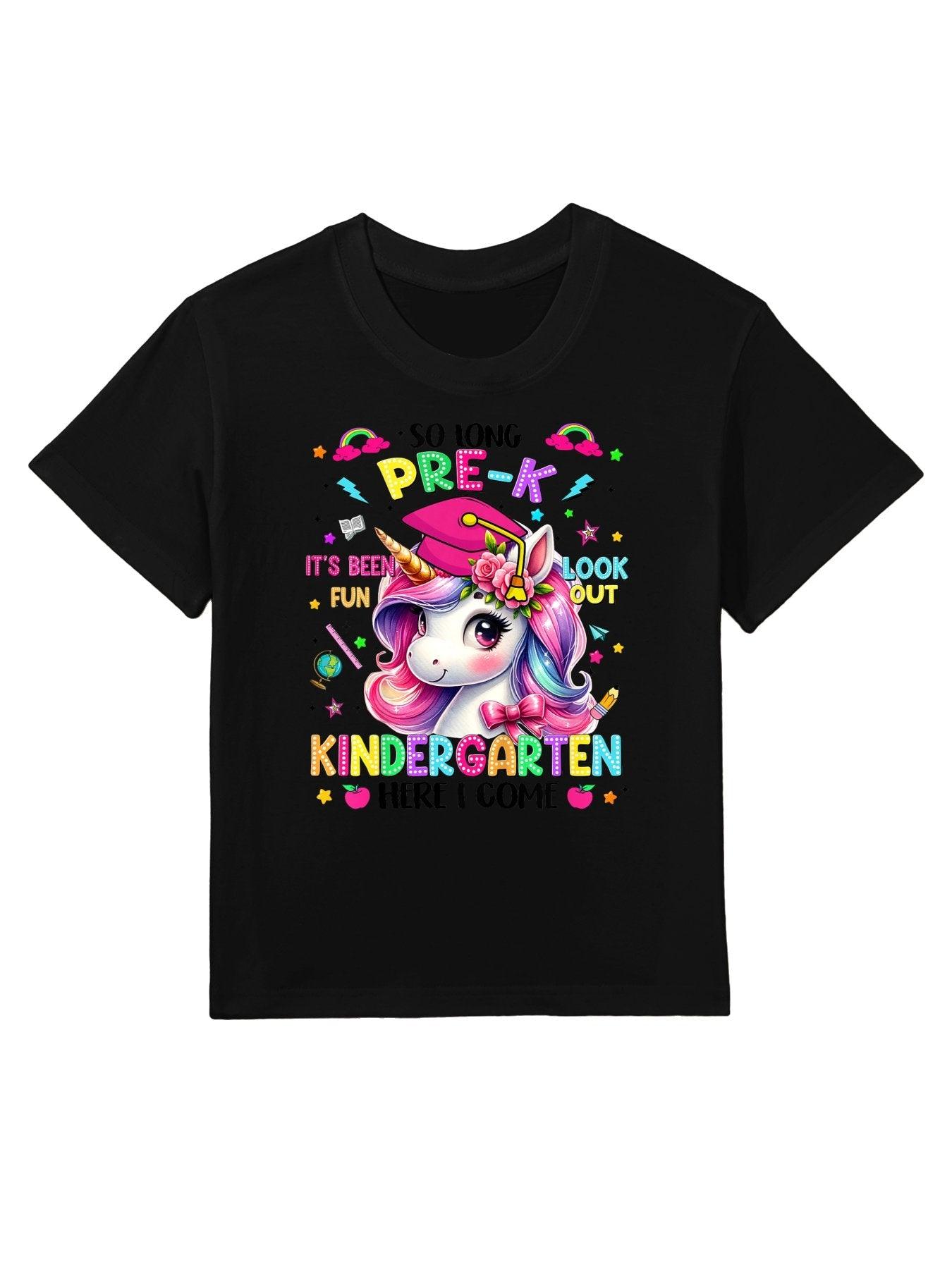 Kids So Long Prek Pre-K Graduation Graduate Unicorn Kids Girls Kids T-Shirt