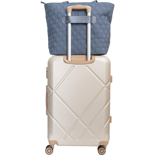 Ellen Tracy 20 Inch Basket Weave Quilted Nylon Large Travel Workbook Tote Bag