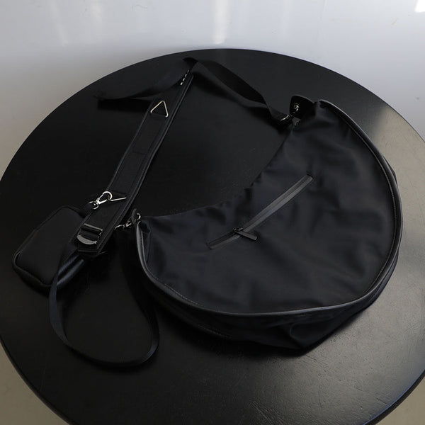 Casual Simple Dumpling Bag Trendy New Fashion Nylon Two-In-One Shoulder Messenger Bag For Men