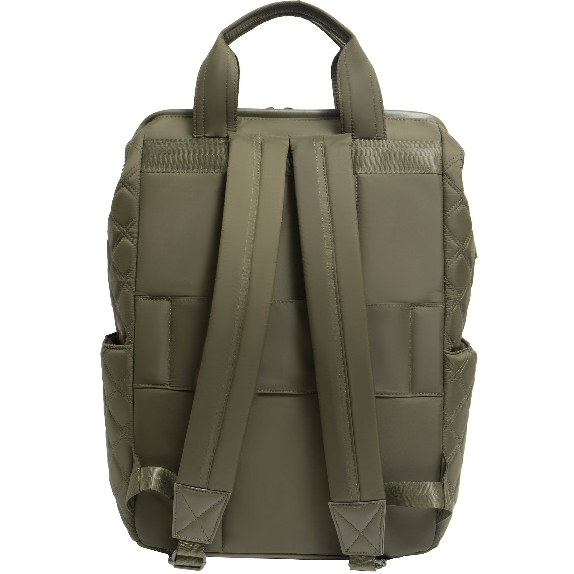 Joan & David Diamond Quilted Puffer Nylon Square Laptop Backpack