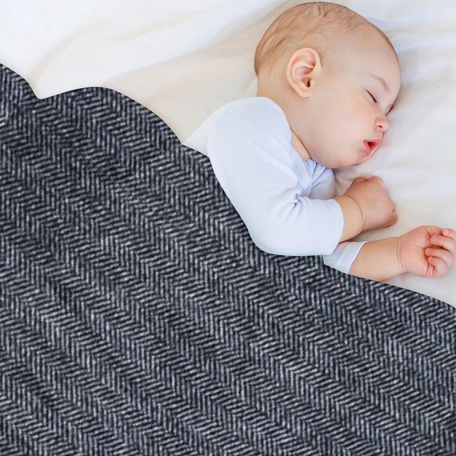 Grey Tweed Fabric Texture Throw Blanket