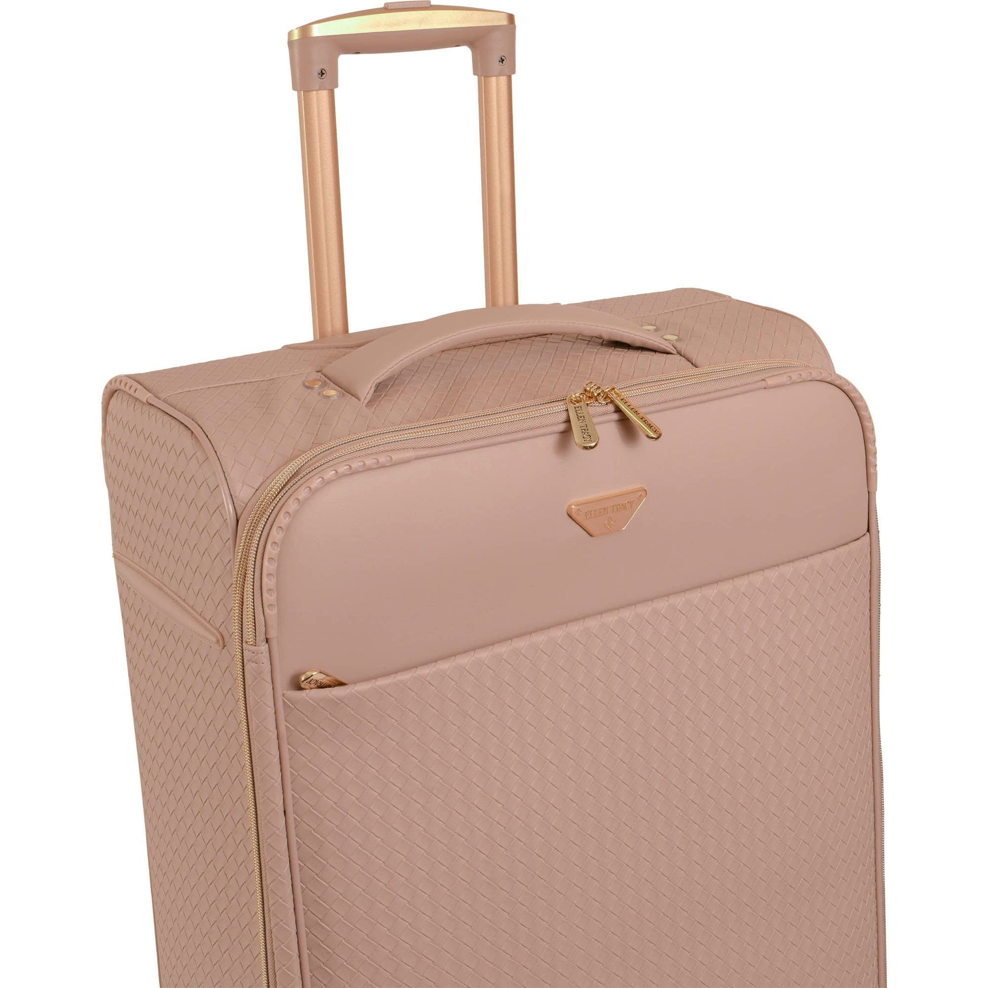 Ellen Tracy 3 PC Soft Sided Woven Faux Leather Luggage Set – 21