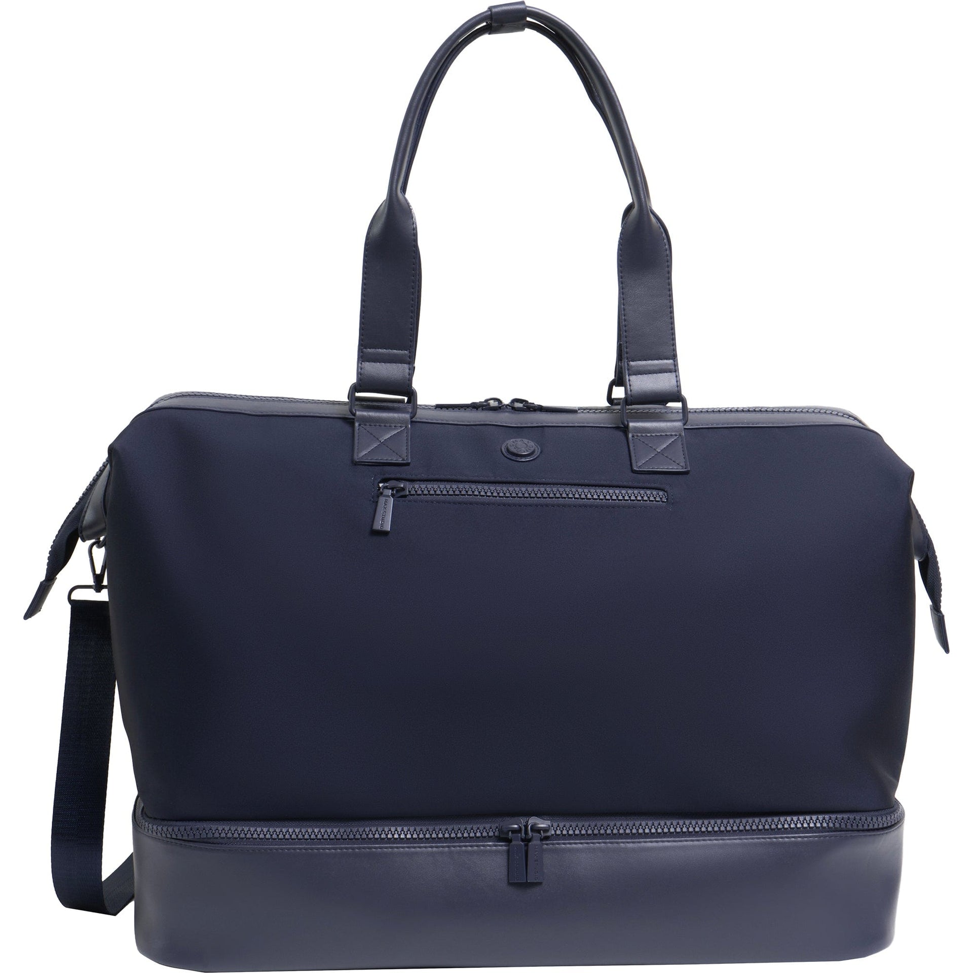 Max Studio Sport Nylon & Faux Leather Drop Bottom Duffel Bag