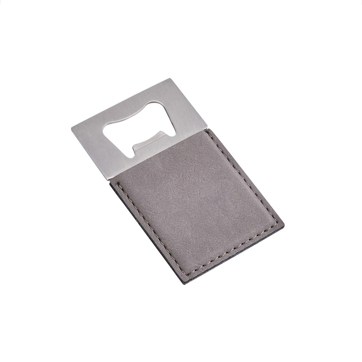 Grey Leatherette Bottle Opener - 3.5