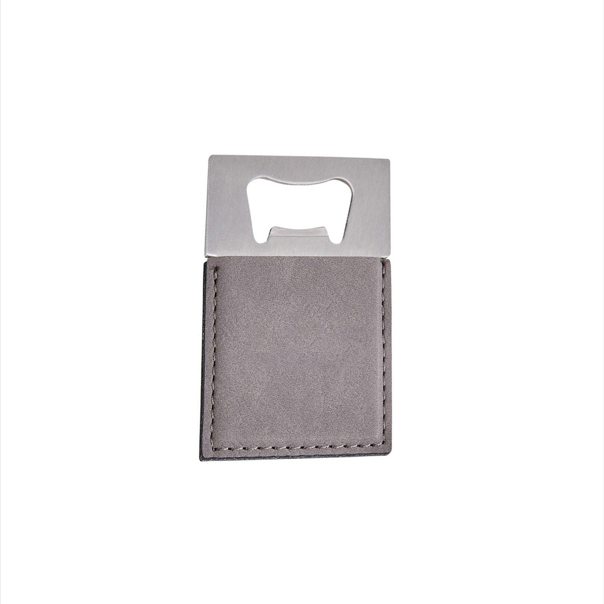 Grey Leatherette Bottle Opener - 3.5