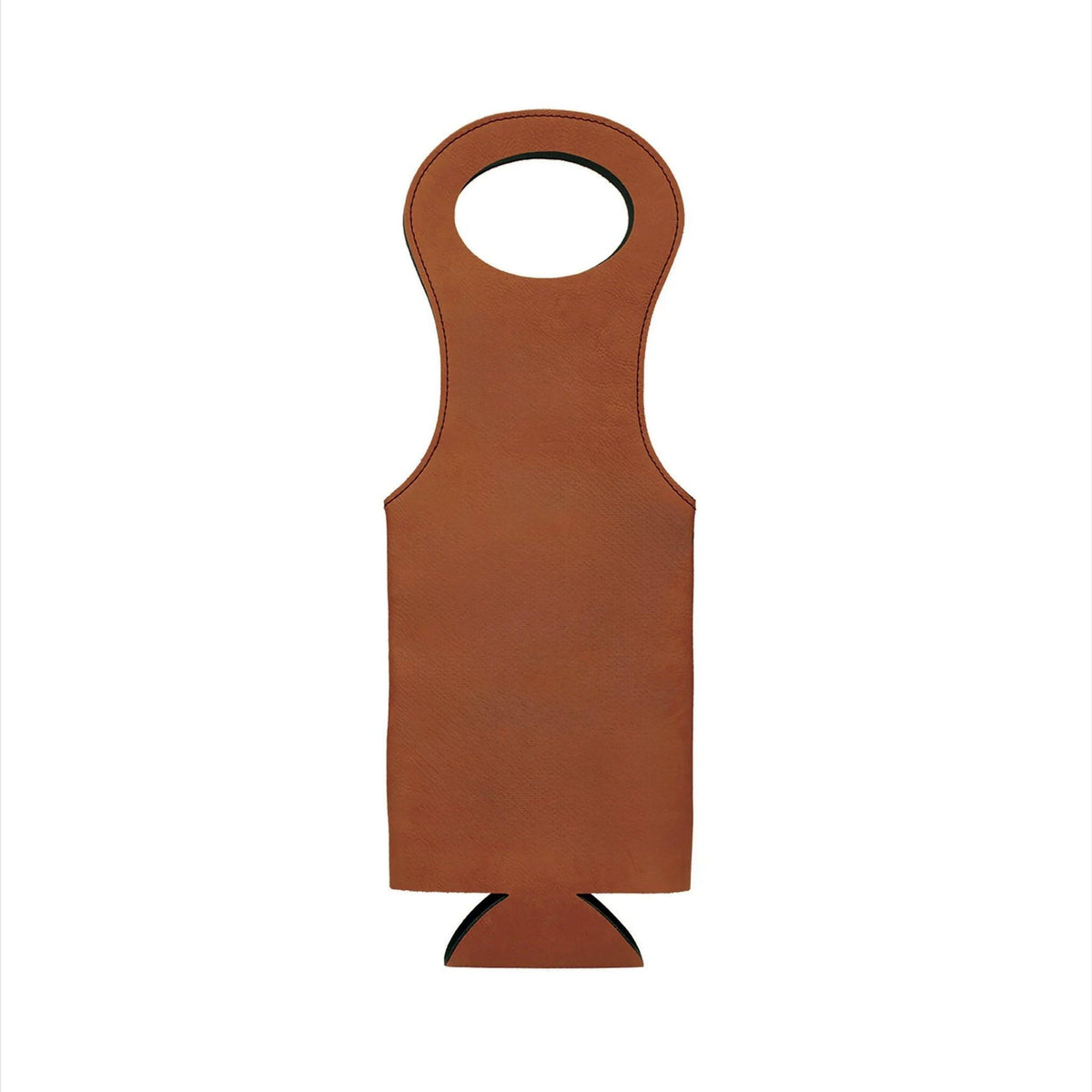 Leatherette Wine Holder in Caramel - 14.5