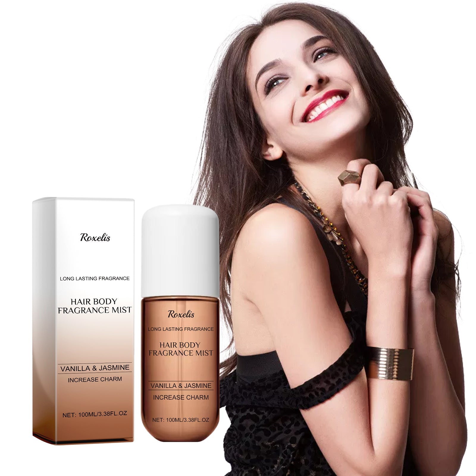 Vanilla Jasmine Fragrance Spray, Behind The Ears Neck Wrist Natural Fresh Fragrance Long-Lasting Fragrance