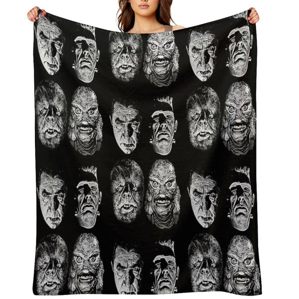 Universal Studios, Monsters, Monster Mash, Dracula, Wolfman, Frankenstein, Creature Throw Blanket