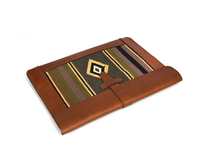 Vintage bohemian Leather Mac Book Sleeve - Caramel Brown